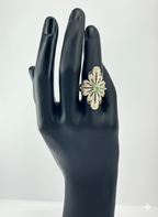 ANILLO COLA DE PATO CON ESMERLADA COLOMBIANA